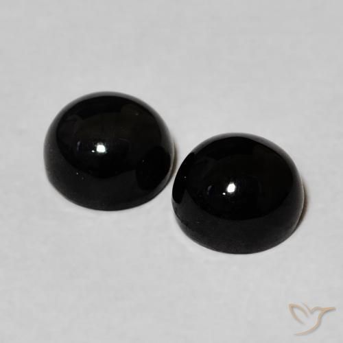 2.33 ct natürliche Schwarz Onyx-Edelsteine, Runden, Lichtundurchlässig