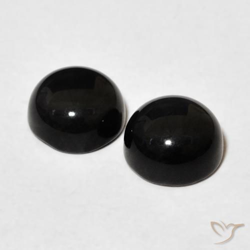 2.83 ct natürliche Schwarz Onyx-Edelsteine, Runden, Lichtundurchlässig