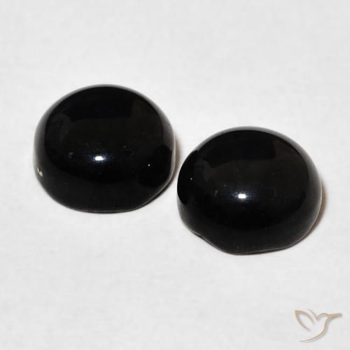 3.07 ct natürliche Schwarz Onyx-Edelsteine, Runden, Lichtundurchlässig