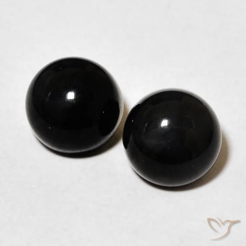 3.22ctw Natürlicher Schwarz Onyx, Runden, Lichtundurchlässig