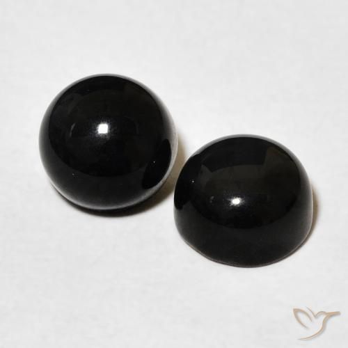 3.22 ct natürliche Schwarz Onyx-Edelsteine, Runden, Lichtundurchlässig