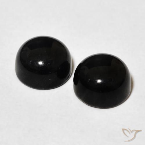 3.22 ct natürliche Schwarz Onyx-Edelsteine, Runden, Lichtundurchlässig