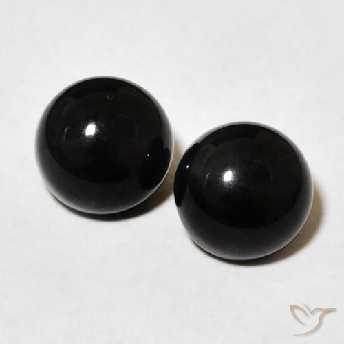 3.11ctw Natürlicher Schwarz Onyx, Runden, Lichtundurchlässig