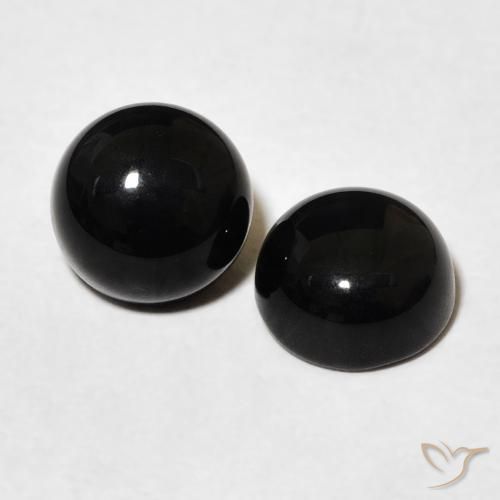 3.11 ct natürliche Schwarz Onyx-Edelsteine, Runden, Lichtundurchlässig