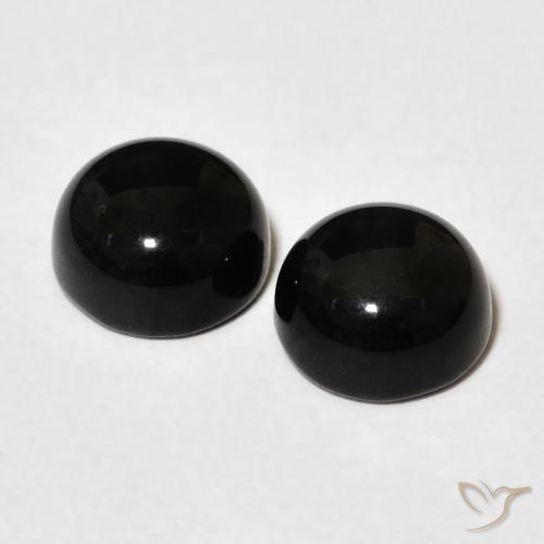 3.11 ct natürliche Schwarz Onyx-Edelsteine, Runden, Lichtundurchlässig