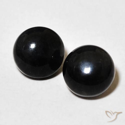 2.96ctw Natürlicher Schwarz Onyx, Runden, Lichtundurchlässig
