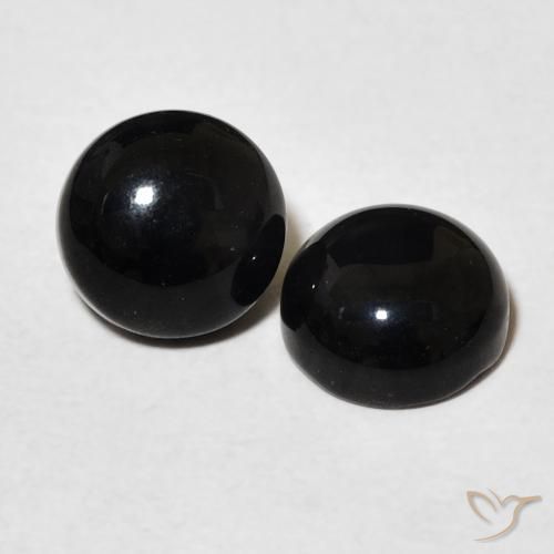 2.96 ct natürliche Schwarz Onyx-Edelsteine, Runden, Lichtundurchlässig