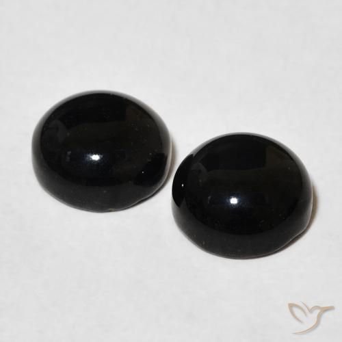 2.96 ct natürliche Schwarz Onyx-Edelsteine, Runden, Lichtundurchlässig