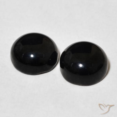 3.07 ct natürliche Schwarz Onyx-Edelsteine, Runden, Lichtundurchlässig