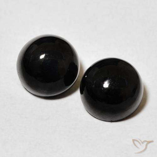 3.14ctw Natürlicher Schwarz Onyx, Runden, Lichtundurchlässig