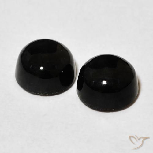 3.14 ct natürliche Schwarz Onyx-Edelsteine, Runden, Lichtundurchlässig
