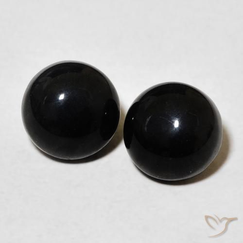 2.90ctw Natürlicher Schwarz Onyx, Runden, Lichtundurchlässig