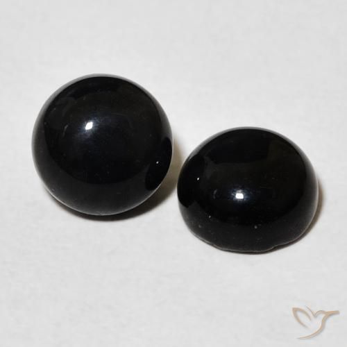 2.90 ct natürliche Schwarz Onyx-Edelsteine, Runden, Lichtundurchlässig