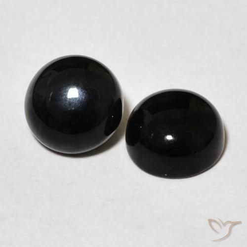 2.89 ct natürliche Schwarz Onyx-Edelsteine, Runden, Lichtundurchlässig