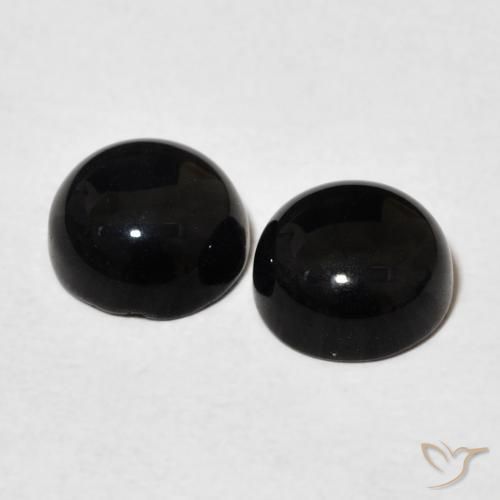 2.89 ct natürliche Schwarz Onyx-Edelsteine, Runden, Lichtundurchlässig