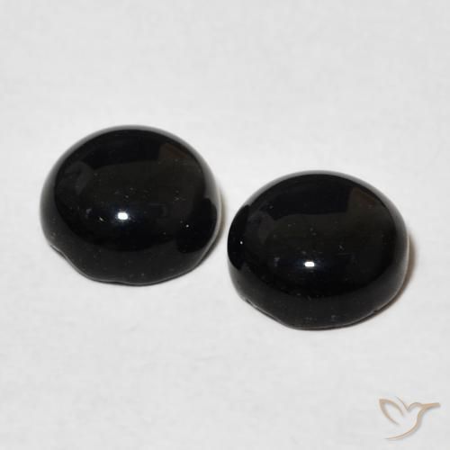 2.78 ct natürliche Schwarz Onyx-Edelsteine, Runden, Lichtundurchlässig