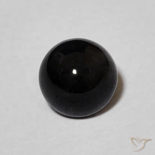 1.01ct Natürlicher Schwarz Onyx, Runden, Lichtundurchlässig