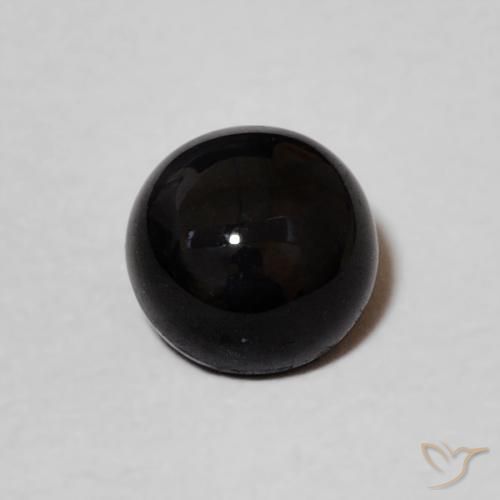 1.03ct Natürlicher Schwarz Onyx, Runden, Lichtundurchlässig