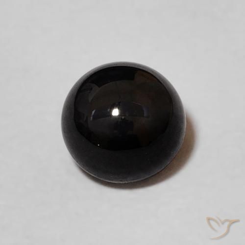 0.99ct Natürlicher Schwarz Onyx, Runden, Lichtundurchlässig