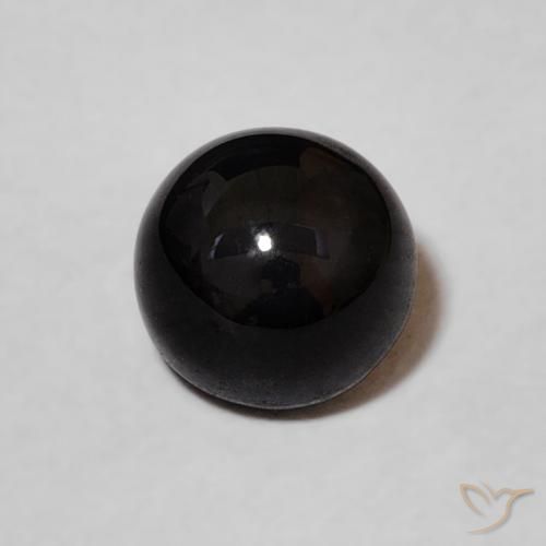 1.20ct Natürlicher Schwarz Onyx, Runden, Lichtundurchlässig