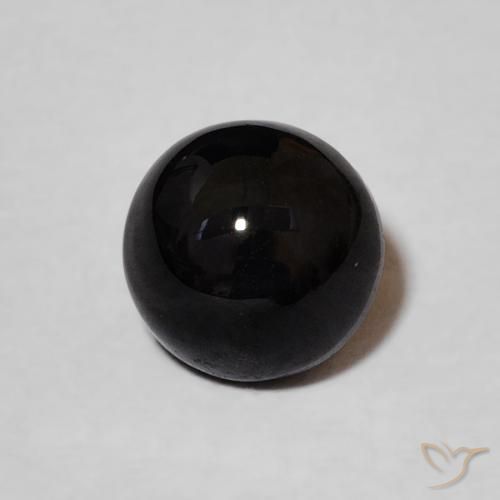 1.23ct Natürlicher Schwarz Onyx, Runden, Lichtundurchlässig