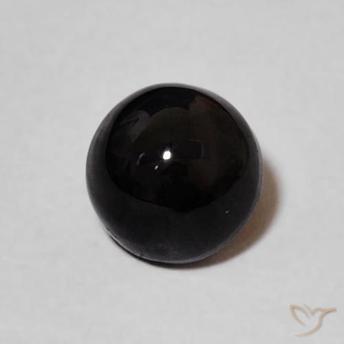 9,17 ctw natürlicher Schwarz Onyx, Runden, Lichtundurchlässig