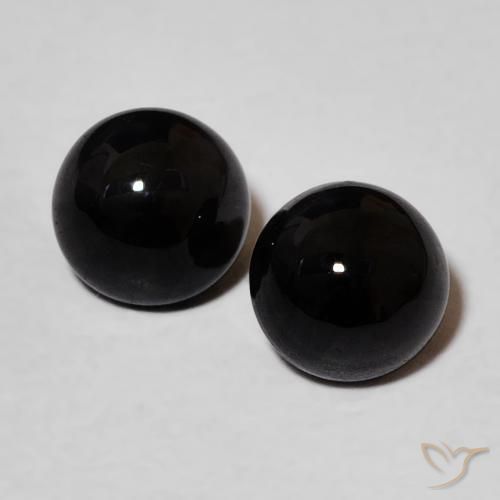 1.96ctw Natürlicher Schwarz Onyx, Runden, Lichtundurchlässig