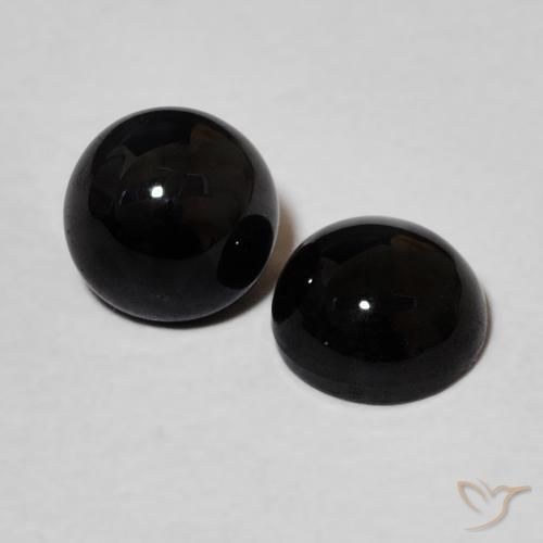 1.96 ct natürliche Schwarz Onyx-Edelsteine, Runden, Lichtundurchlässig