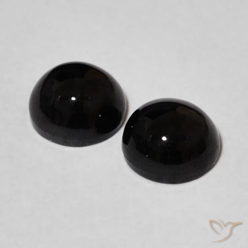 1.96 ct natürliche Schwarz Onyx-Edelsteine, Runden, Lichtundurchlässig