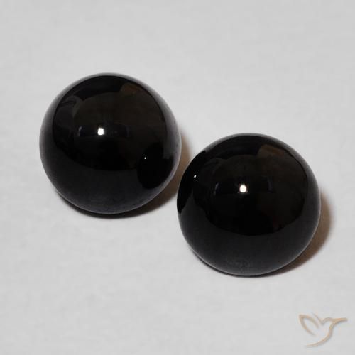 2.05ctw Natürlicher Schwarz Onyx, Runden, Lichtundurchlässig