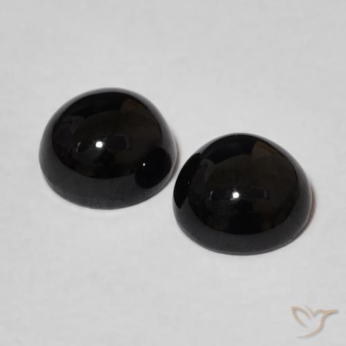 2.05 ct natürliche Schwarz Onyx-Edelsteine, Runden, Lichtundurchlässig