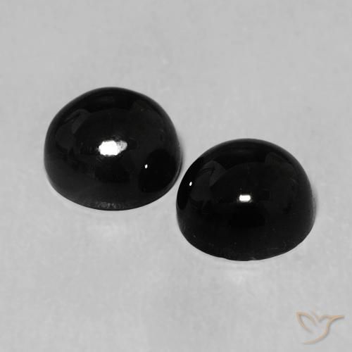 2.24 ct natürliche Schwarz Onyx-Edelsteine, Runden, Lichtundurchlässig