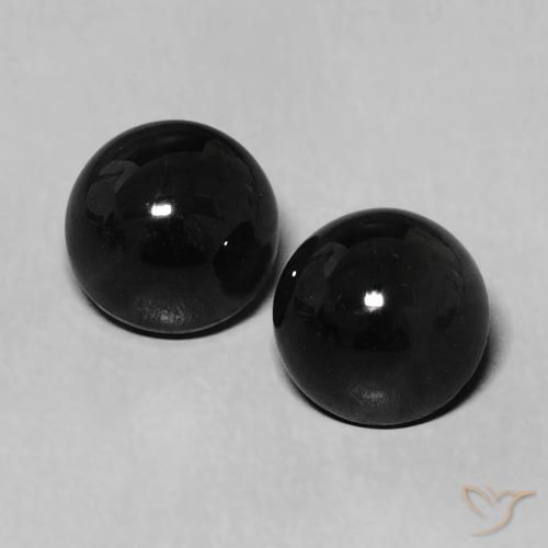 2.32ctw Natürlicher Schwarz Onyx, Runden, Lichtundurchlässig