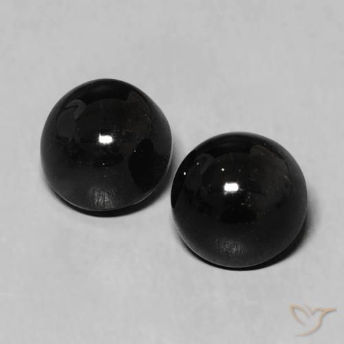 2.43ctw Natürlicher Schwarz Onyx, Runden, Lichtundurchlässig