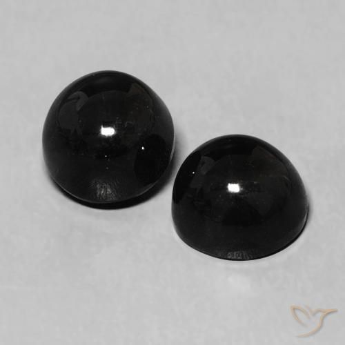 2.43 ct natürliche Schwarz Onyx-Edelsteine, Runden, Lichtundurchlässig
