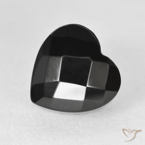 4.46ct Natürlicher Schwarz Onyx, Herz, Lichtundurchlässig