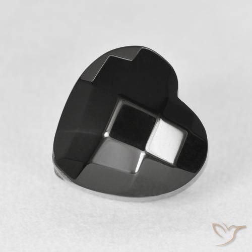 4.31ct Natürlicher Schwarz Onyx, Herz, Lichtundurchlässig