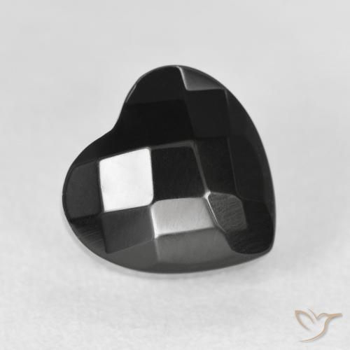 4.46ct Natürlicher Schwarz Onyx, Herz, Lichtundurchlässig