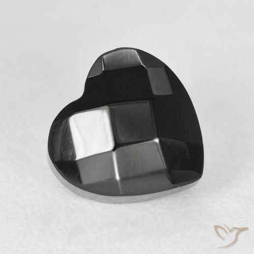 4.12ct Natürlicher Schwarz Onyx, Herz, Lichtundurchlässig