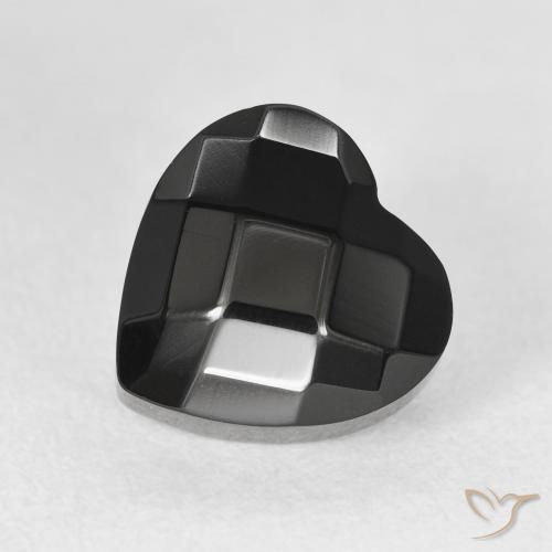 4.19ct Natürlicher Schwarz Onyx, Herz, Lichtundurchlässig