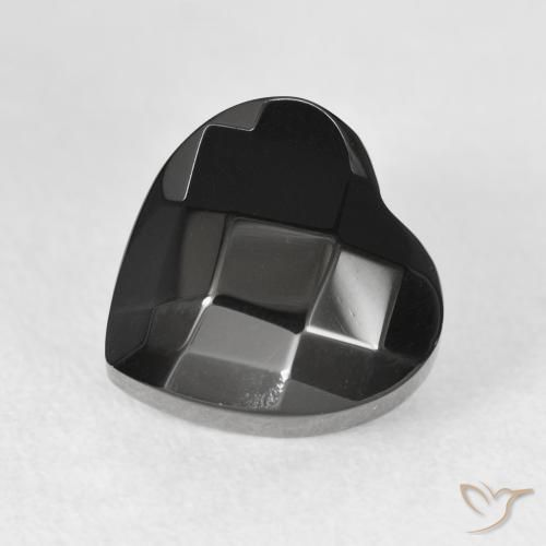 4.33ct Natürlicher Schwarz Onyx, Herz, Lichtundurchlässig