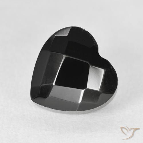 4.19ct Natürlicher Schwarz Onyx, Herz, Lichtundurchlässig