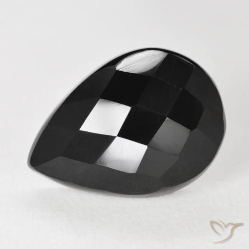 9,17 ctw natürlicher Schwarz Onyx, Birnenform, Lichtundurchlässig