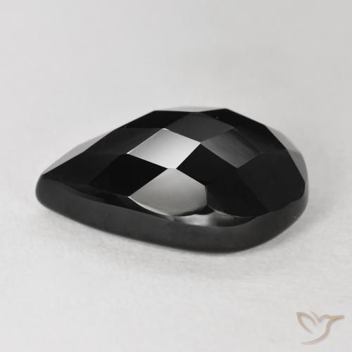9,17 ctw natürlicher Schwarz Onyx, Birnenform, Lichtundurchlässig