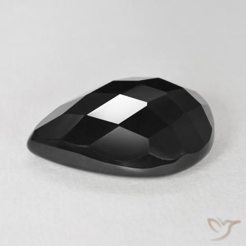 9,17 ctw natürlicher Schwarz Onyx, Birnenform, Lichtundurchlässig