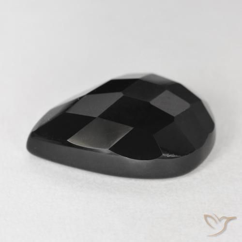9,17 ctw natürlicher Schwarz Onyx, Birnenform, Lichtundurchlässig