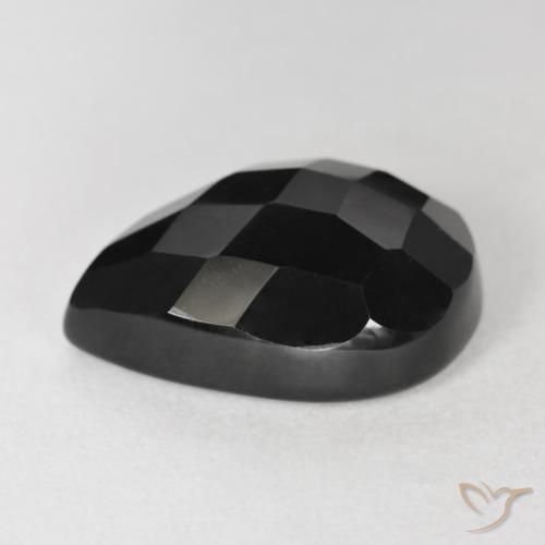 9,17 ctw natürlicher Schwarz Onyx, Birnenform, Lichtundurchlässig