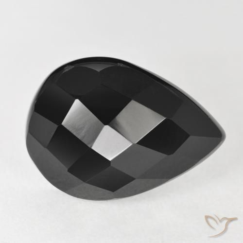 9,17 ctw natürlicher Schwarz Onyx, Birnenform, Lichtundurchlässig