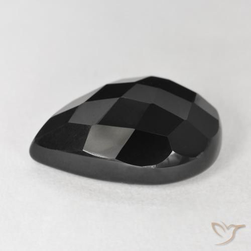 9,17 ctw natürlicher Schwarz Onyx, Birnenform, Lichtundurchlässig