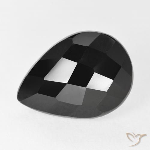 9,17 ctw natürlicher Schwarz Onyx, Birnenform, Lichtundurchlässig